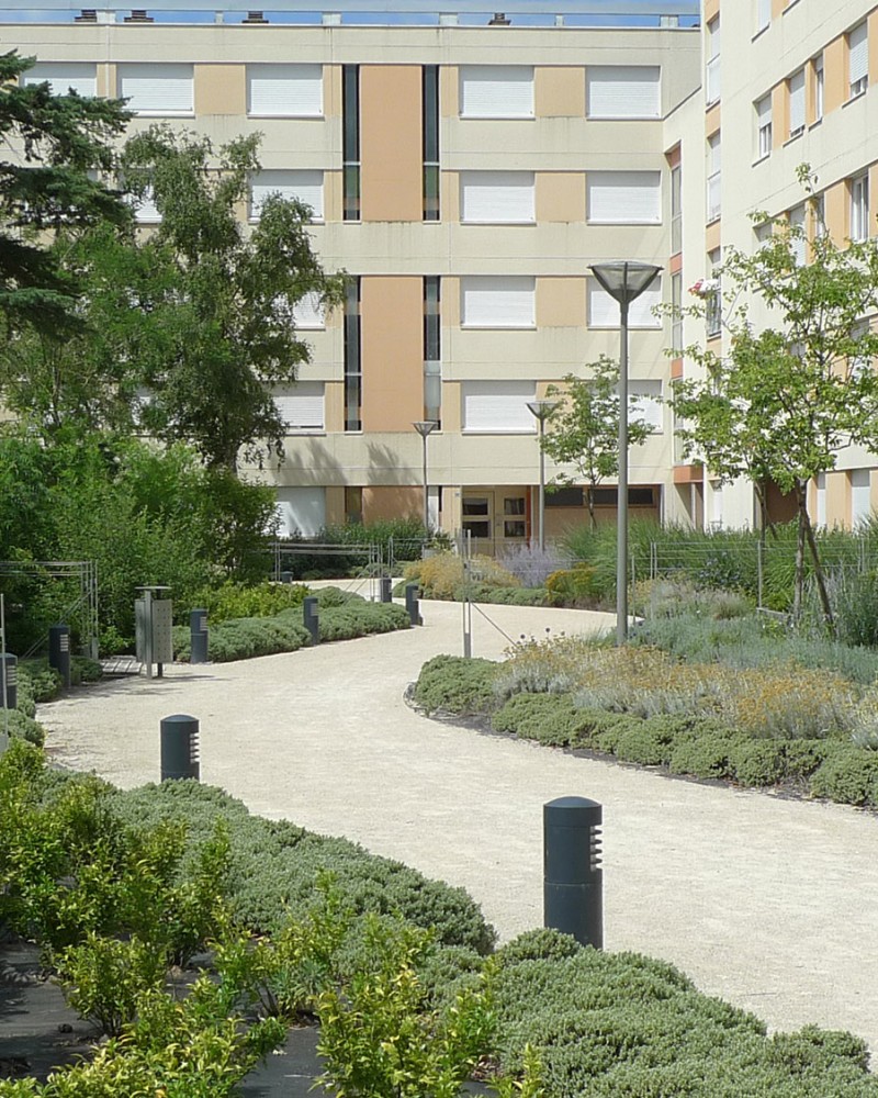 Vue sur les jardins d'accueil