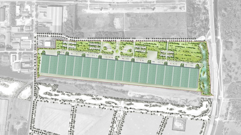 Plan masse de la zone logistique