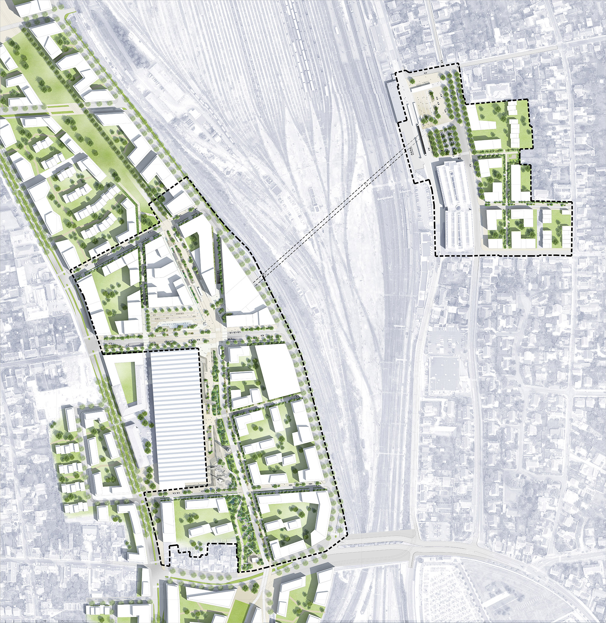 Plan masse des espaces publics d'Interives - Phase 1