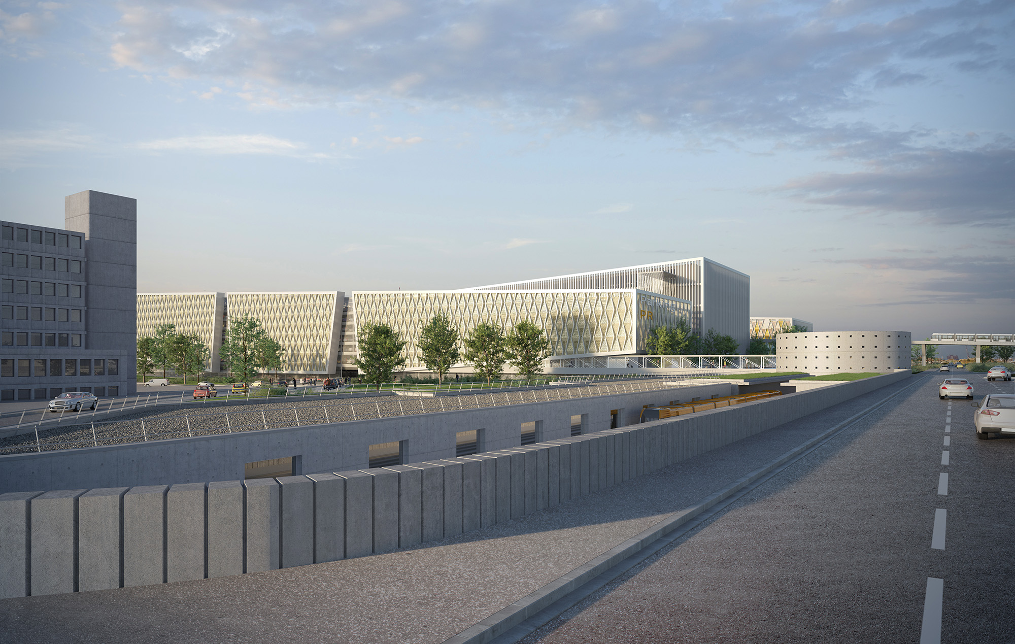 Vue prospective sur le futur parking de l'Aéroport Charles-De-Gaulles