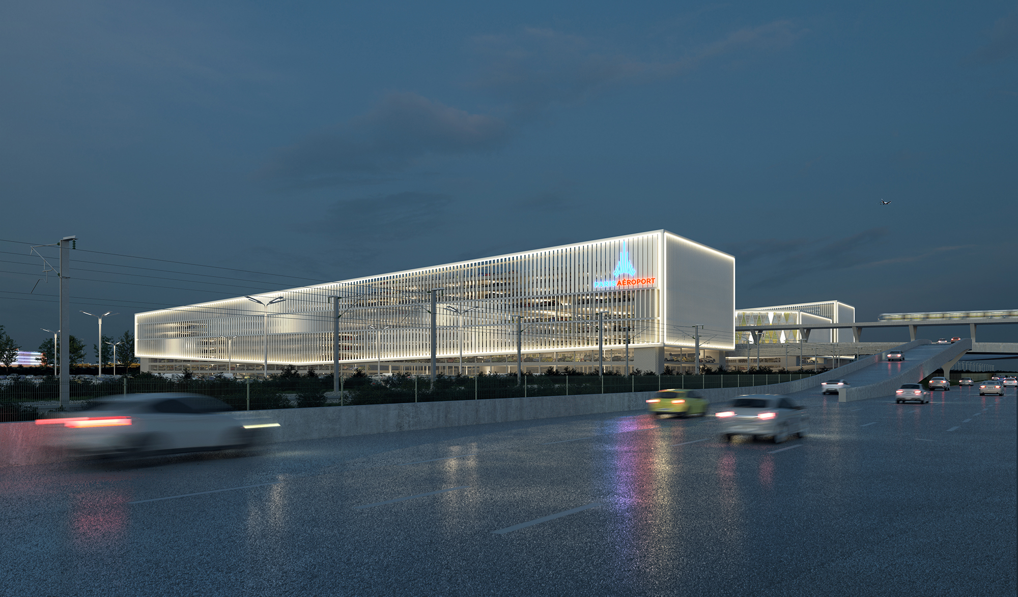 Vue prospective sur le futur parking de l'Aéroport Charles-De-Gaulles