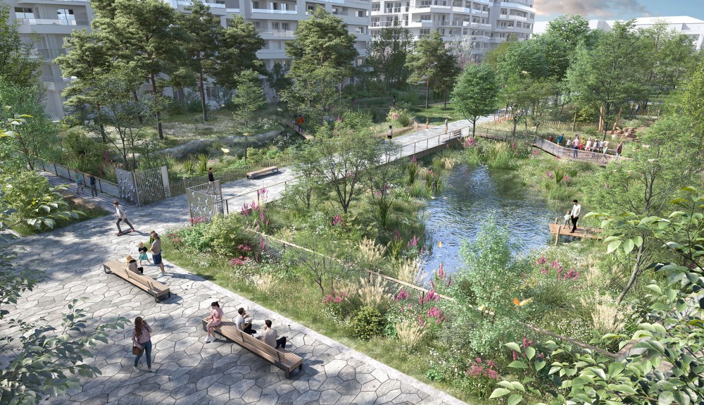 Vue depuis la venelle sud sur le jardin des O’donate